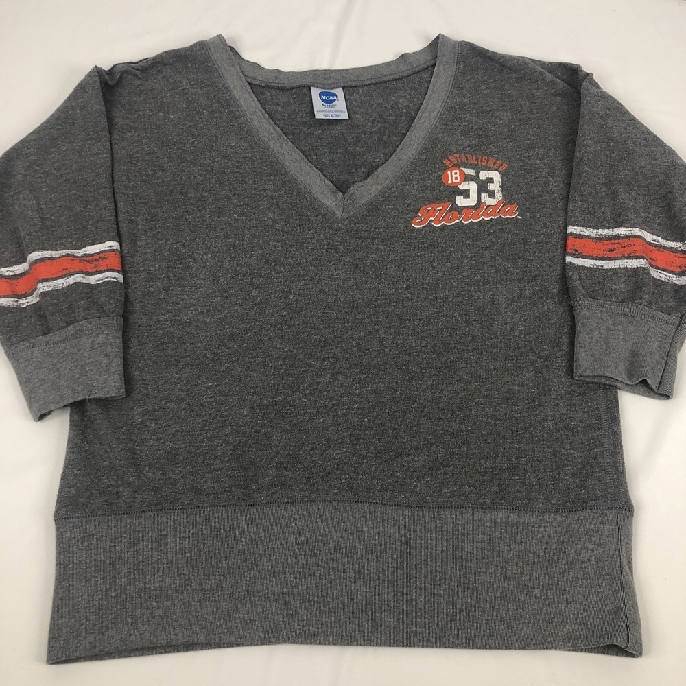 Ladies Florida Sweatshirt - Establish 1853 Gray - 3/4 sleeves - Large